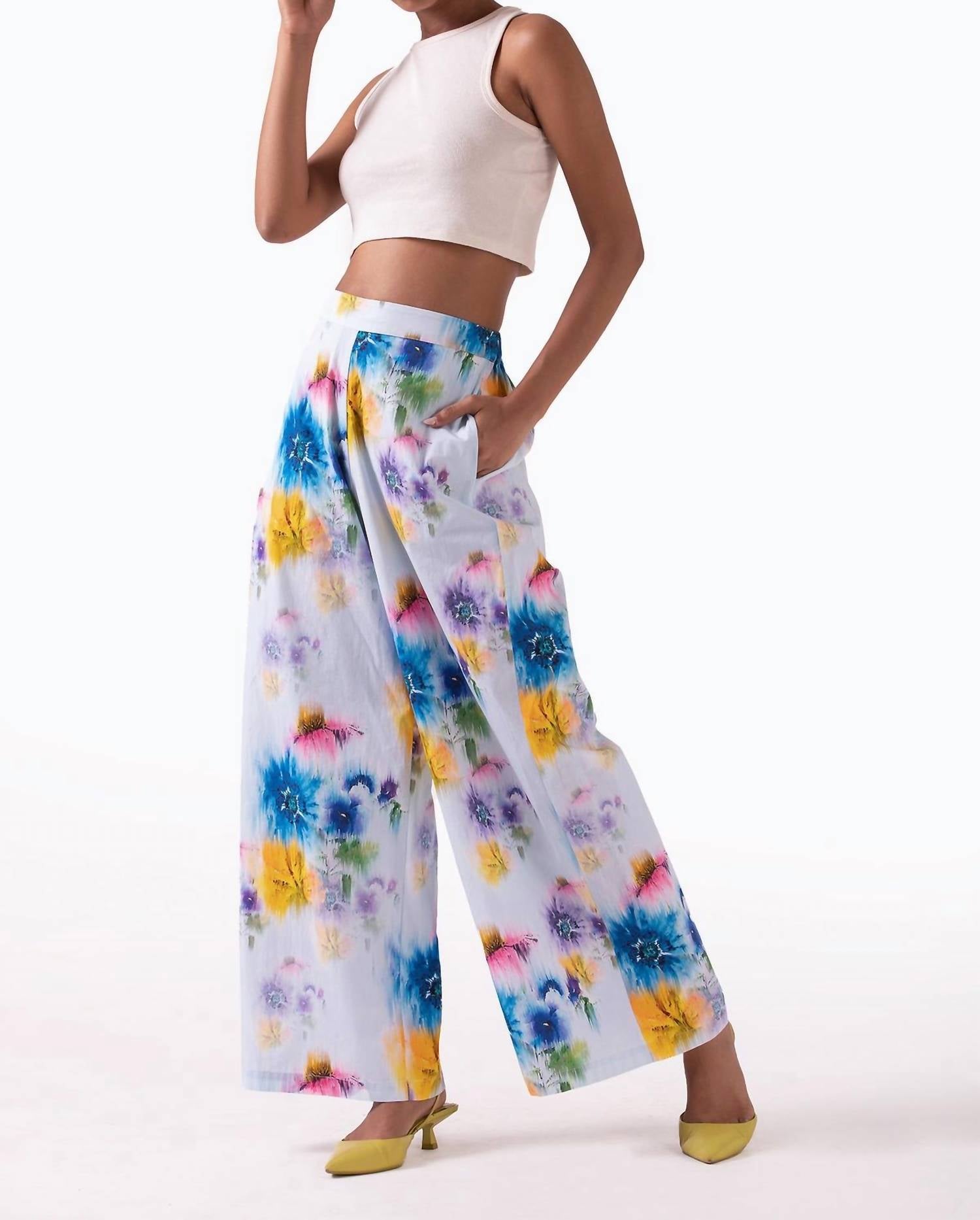 Celina Moon Lana Wide Leg Pants in blue - women's pants - view 4
