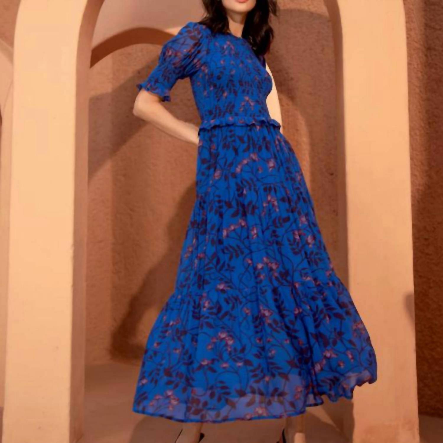 BEYOND by Vera Klara Dress in majorelle indigo - women's dress - detail view