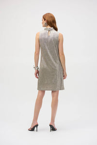 Joseph Ribkoff - Metallic High Neck A Line Dress