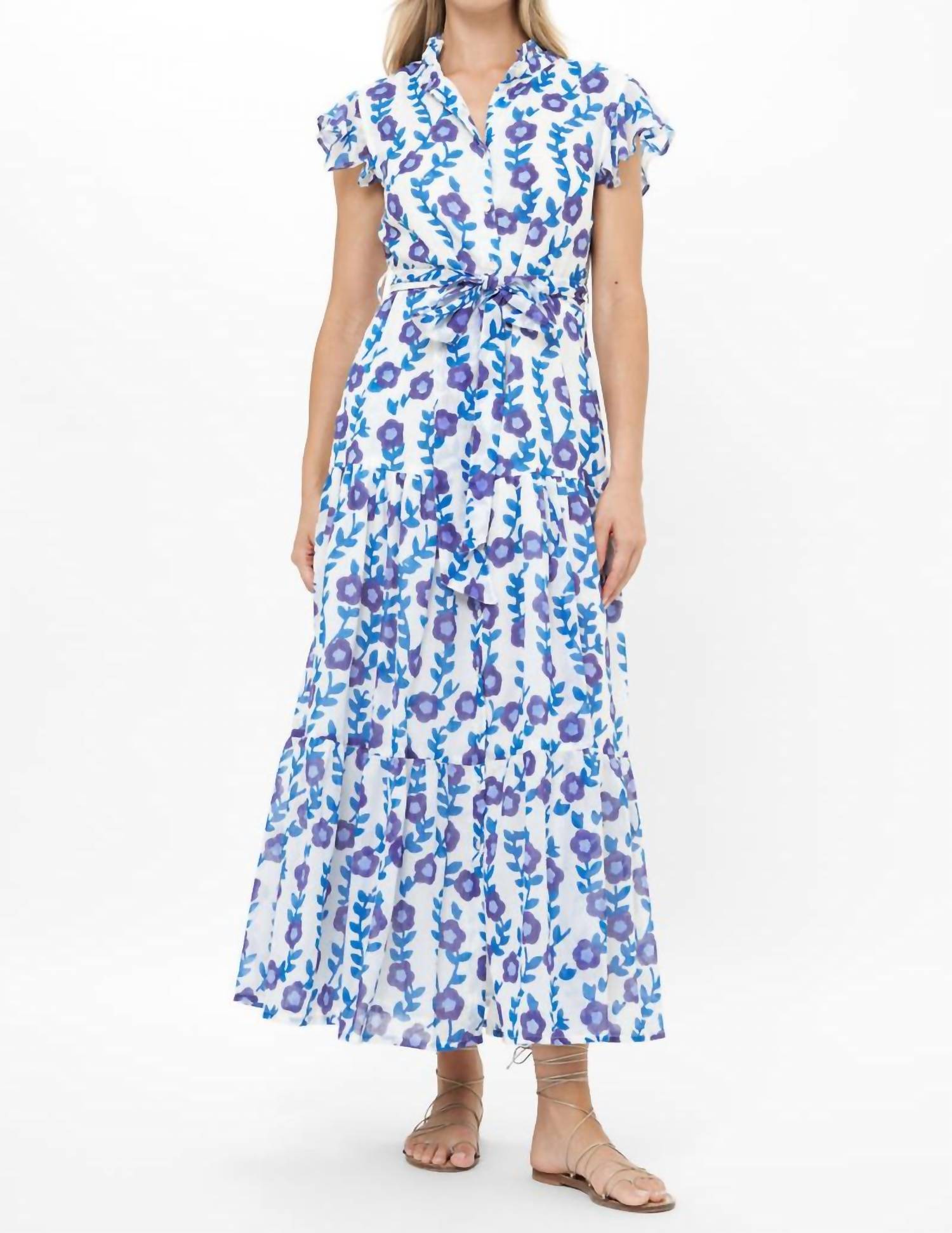 Oliphant - Ruffle Collar Button Maxi Dress