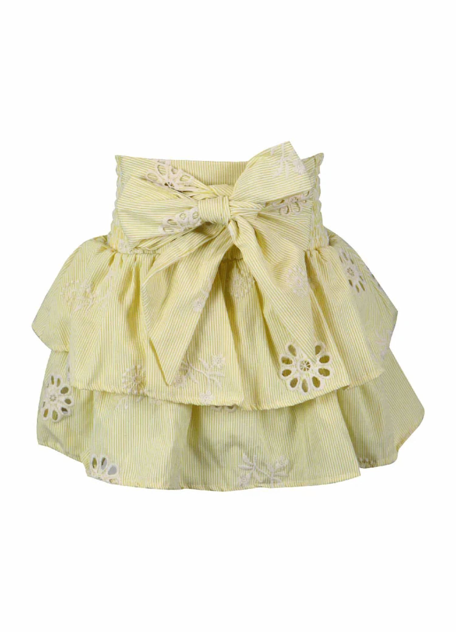 Flowers By Zoe - Girl's Embroidery Bow Back Skirt