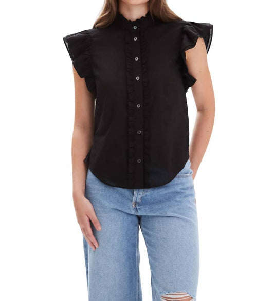 Chrldr - Bridget Ruffle Button Down Shirt