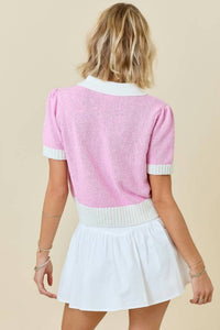 Day + Moon - Sweater Terry Polo Top