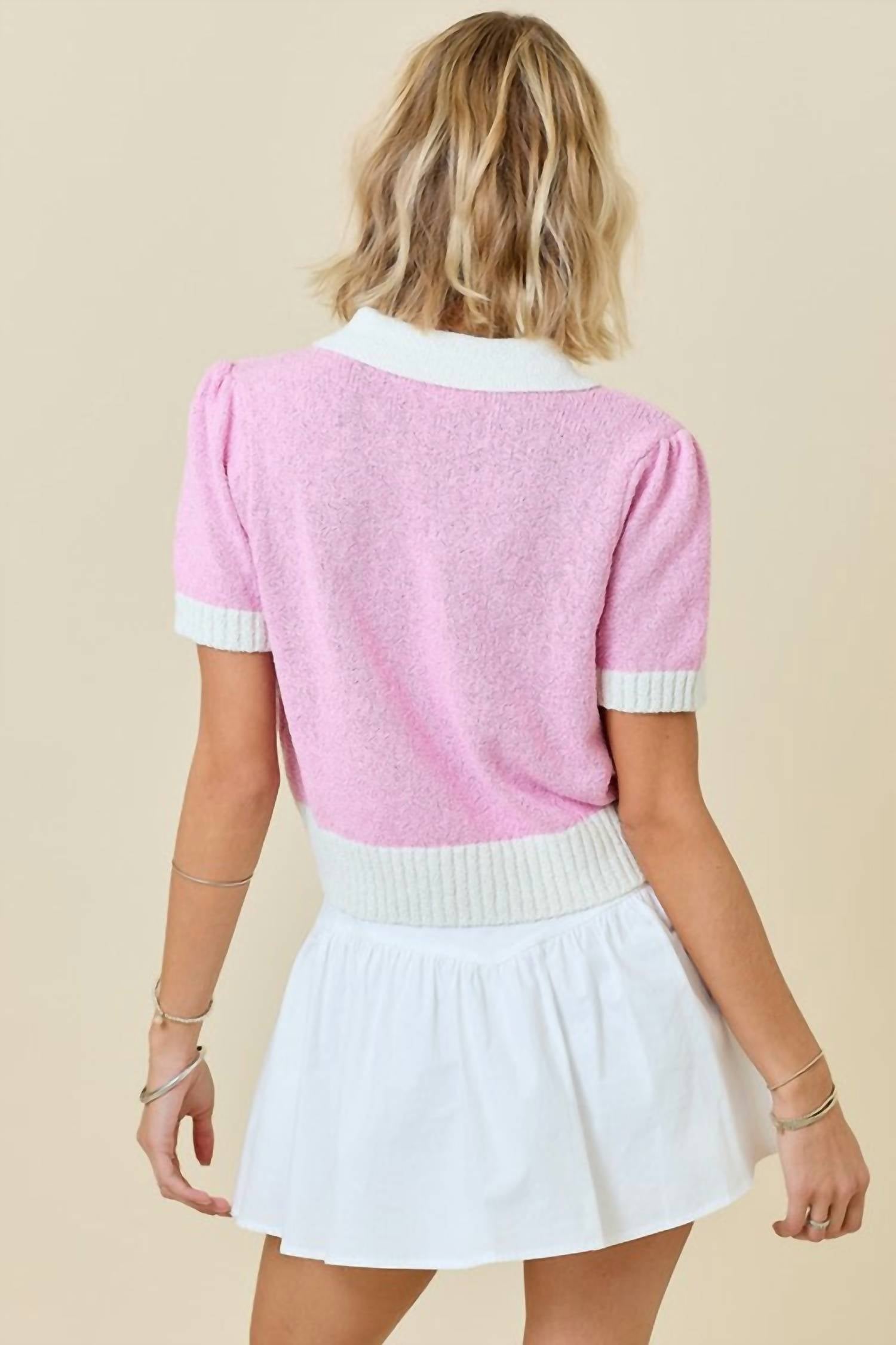 Day + Moon - Sweater Terry Polo Top