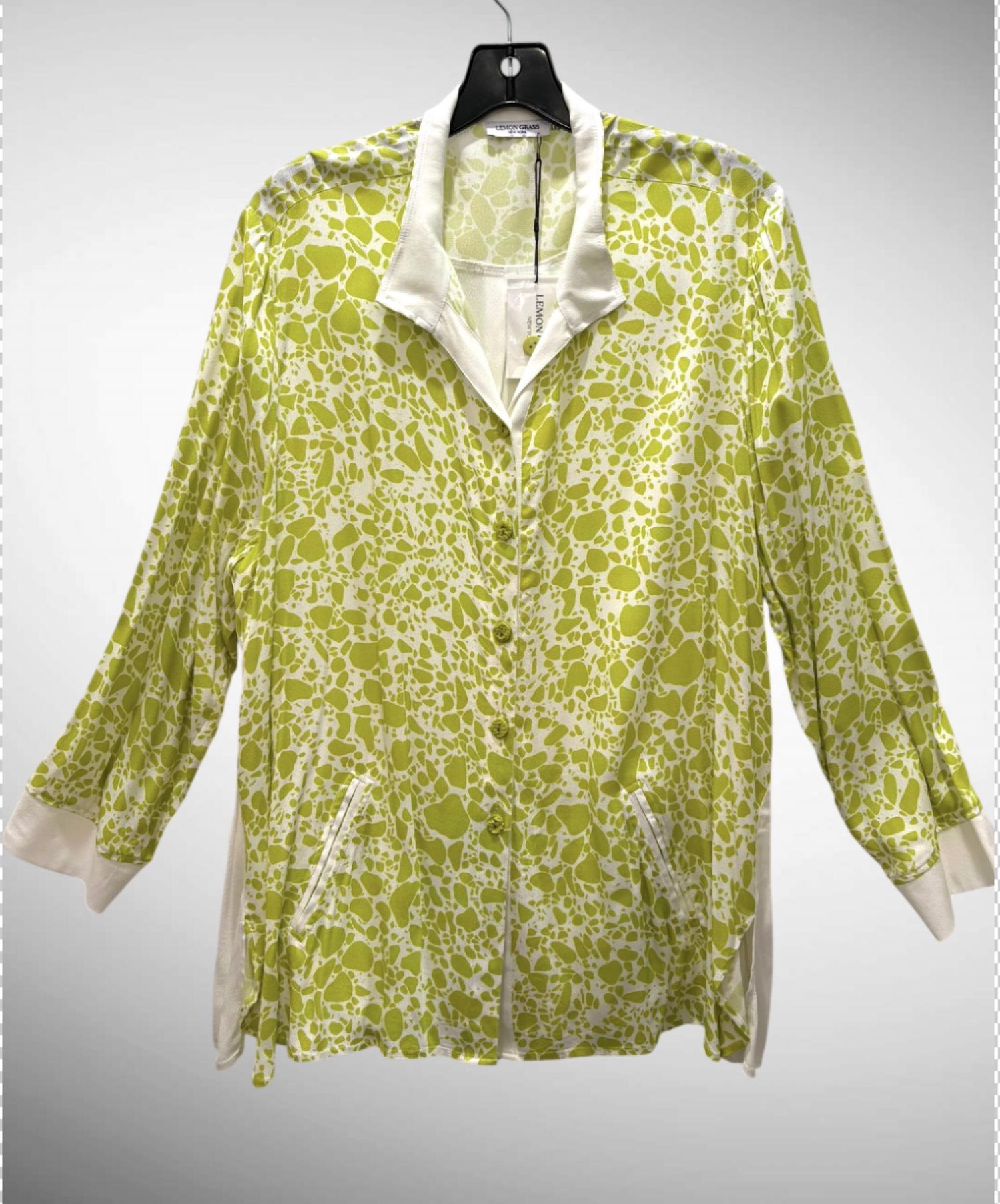 Lemon Grass - Women's Bubble Print Long Sleeve