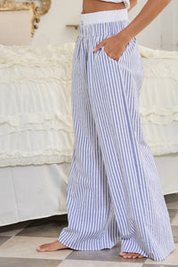 Bucketlist - Striped Seersucker Double Banded Boxer Pants