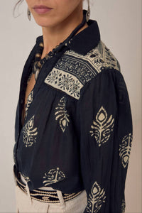 Maison Hotel Rani Shirt in black henna - women's shirt - view 4