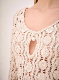 ALEXIS Micah Long-sleeve Mini Silhouette Dress in beige - women's dress - alternate view