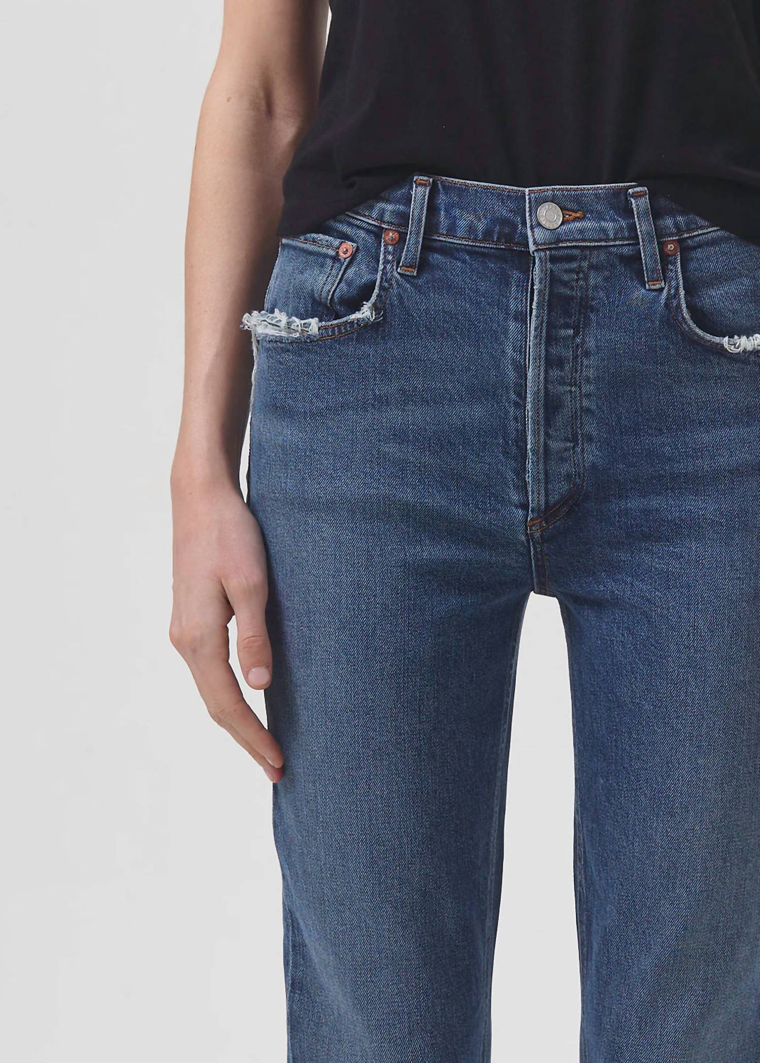 Agolde - Riley Long High Rise Stretch Straight Jean