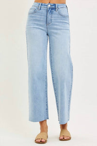 Risen - Wrenley Tummy Control High Rise Crop Wide Leg Jeans