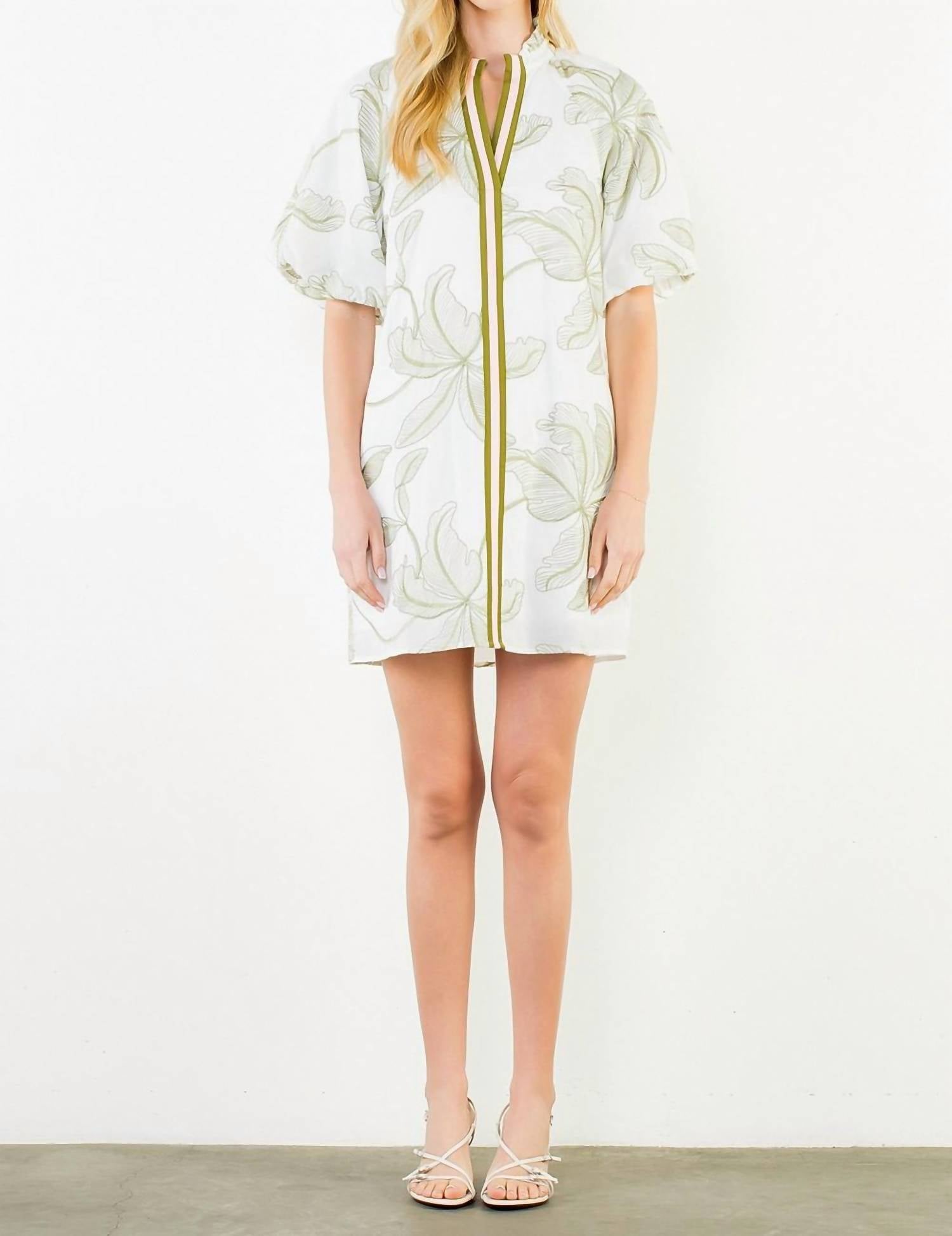 Thml - Leaf Flutter Sleeve Mini Dress