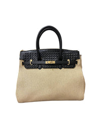Urban Expressions - Women's Bertha Straw Woven Satchel Bag