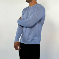 Robert Comstock Cash-t Cashmere Silk Light Weight Sweater in sky blue - women's sweater