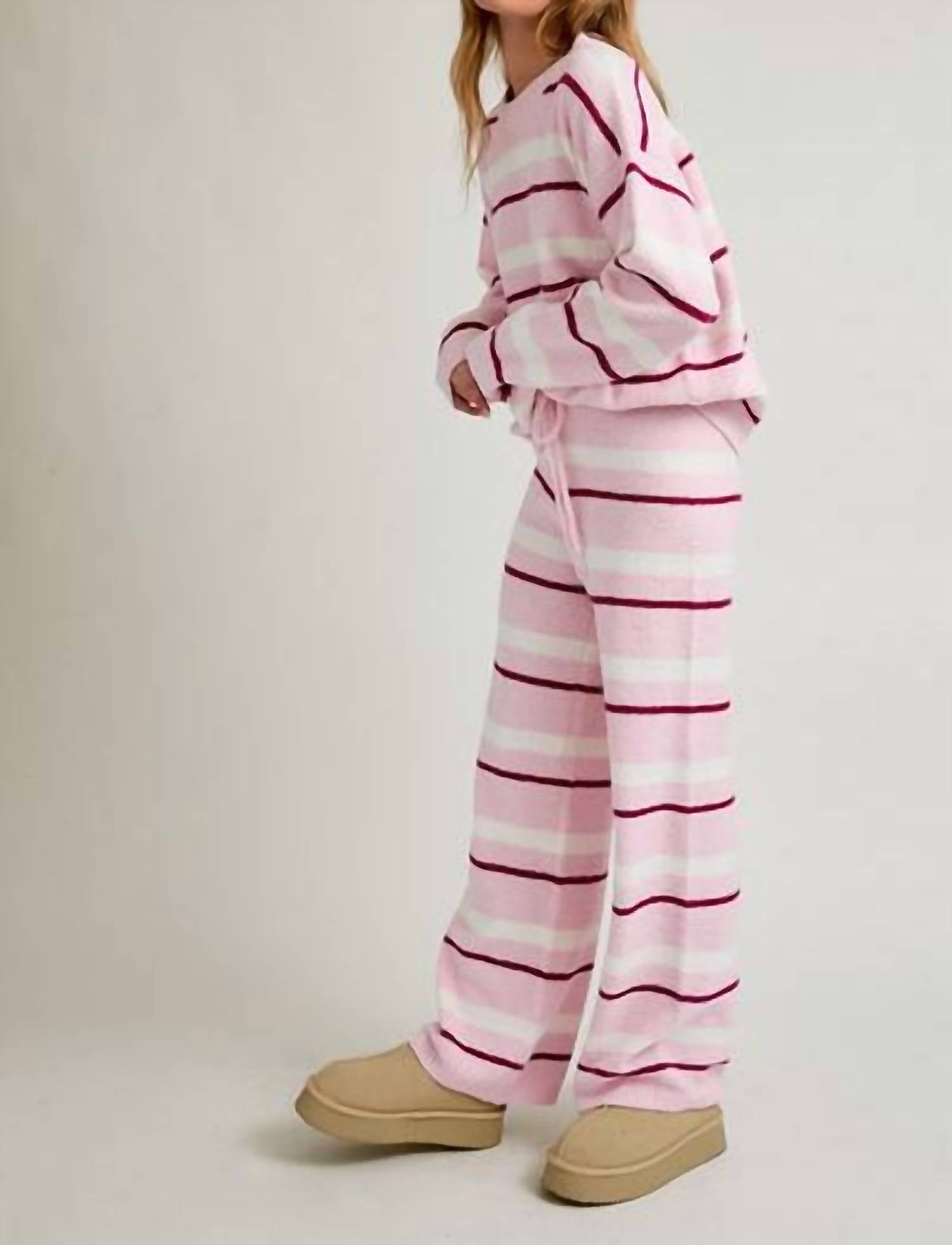 Le Lis - Casual Cool Stripe Sweater Two Piece Set