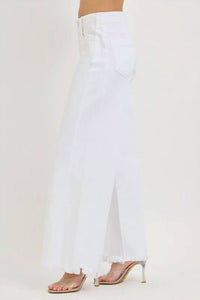 Risen - La High Rise Palazzo Jeans With Frayed Hem