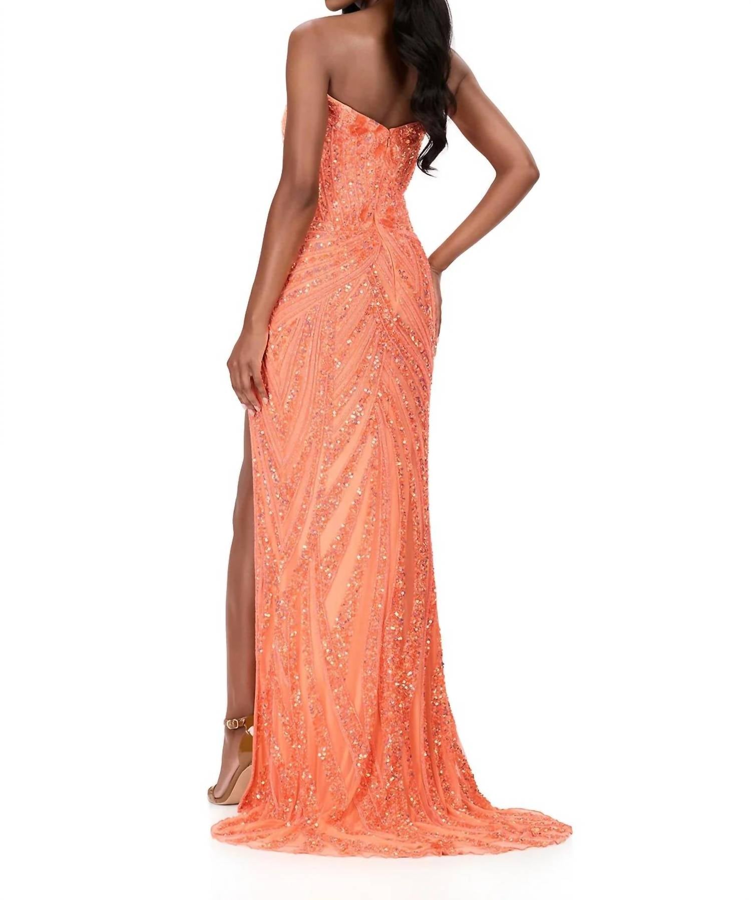 Ashleylauren - Strapless Sequin Gown