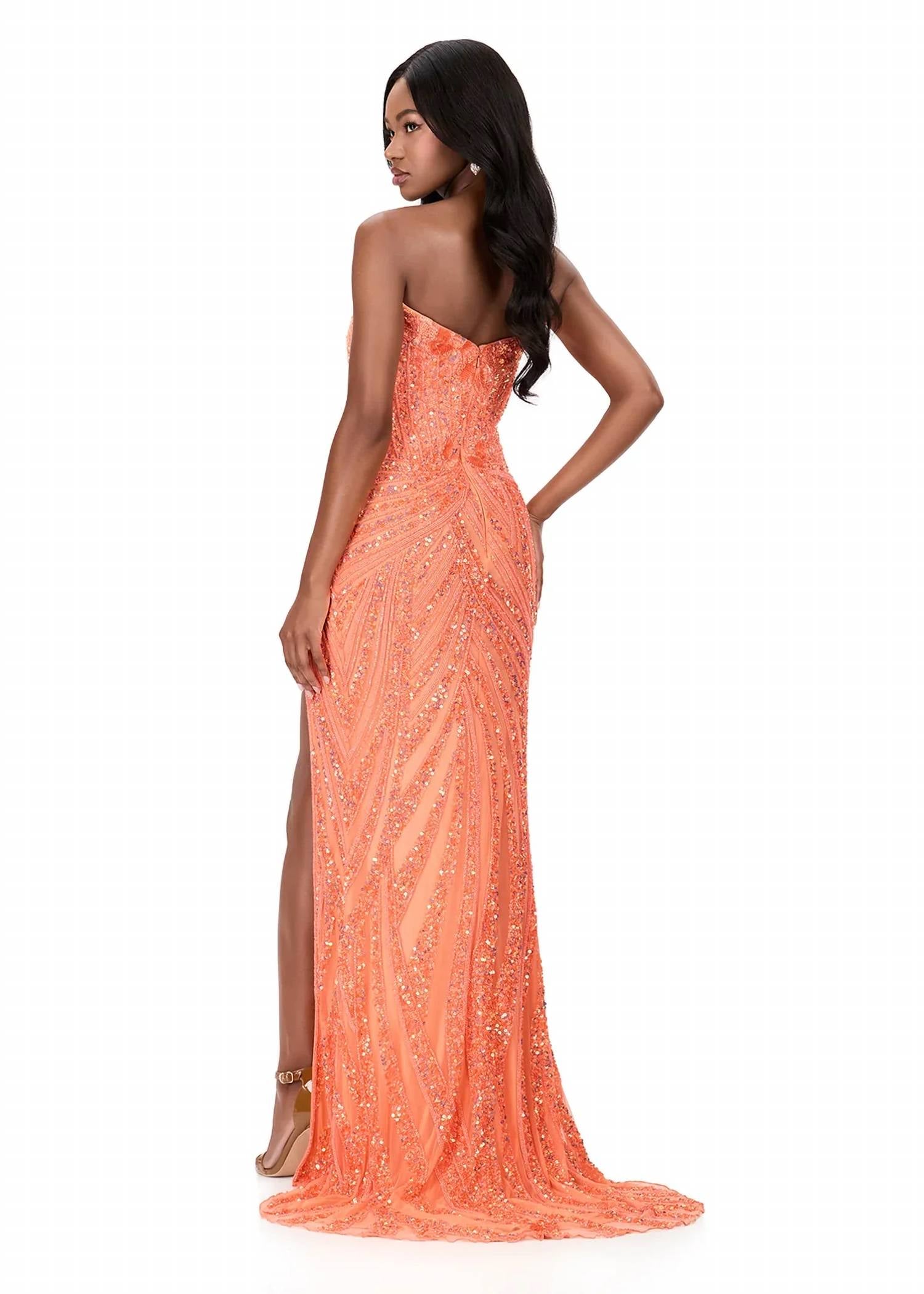 Ashleylauren - Strapless Sequin Gown