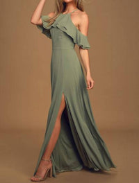 Lulus - Stun And Only Ruffled Off-the-shoulder Maxi Dress