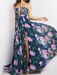 Jovani - Pleated Maxi Dress