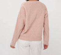 ESQUALO Amanda Cable Square Sweater in candy - women's cardigan - detail view