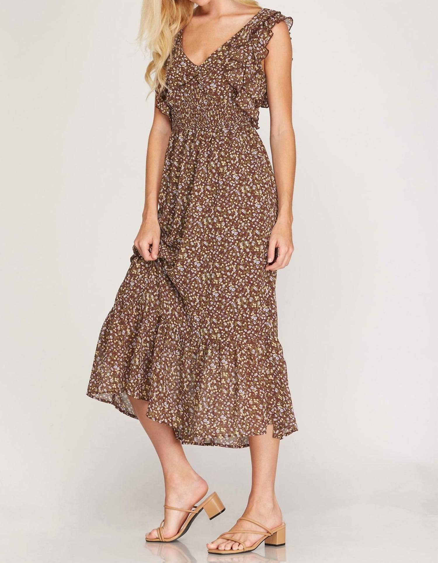 She + Sky - Sleeveless Tie Dye Woven Dress