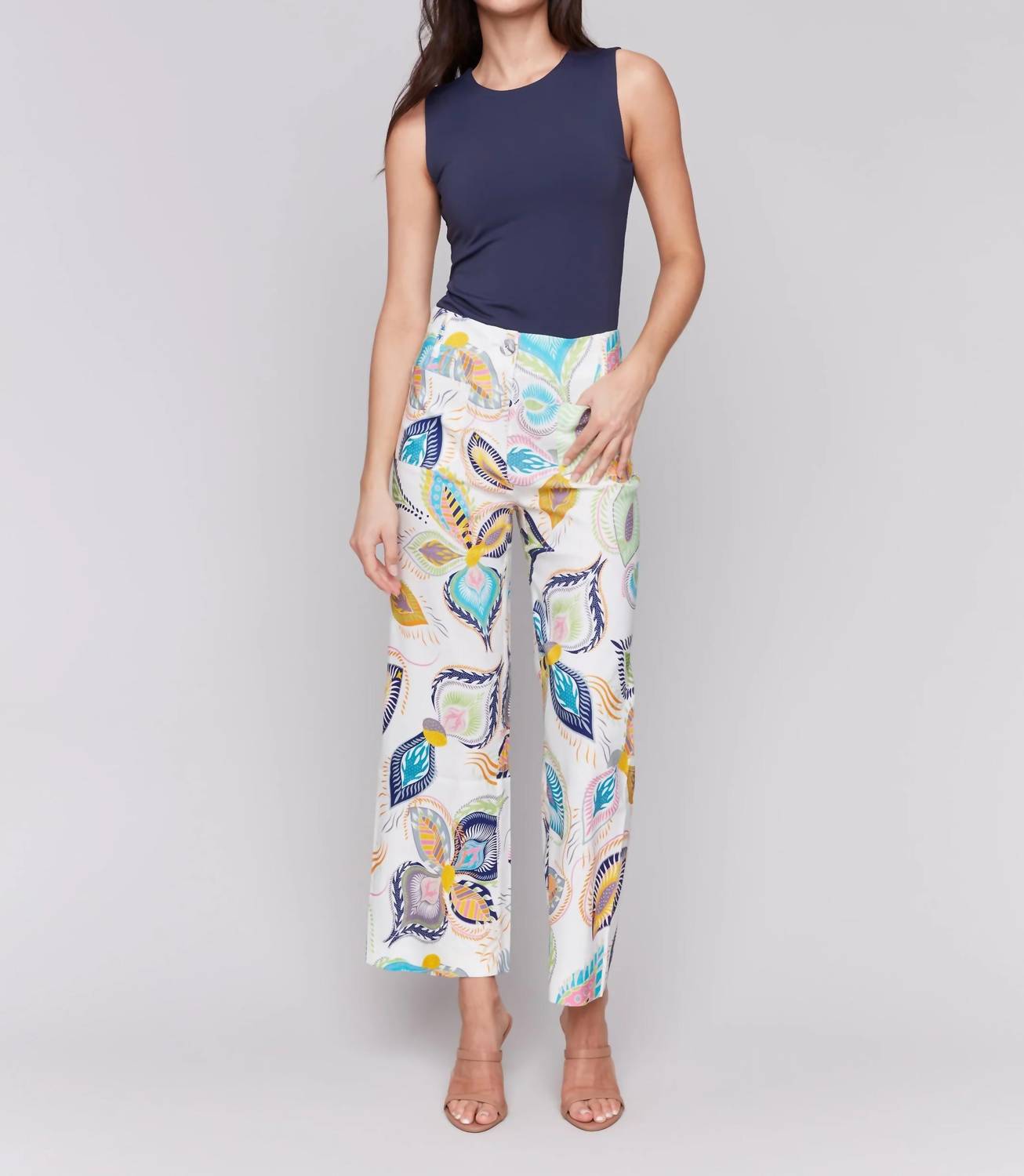 Charlie B - Printed Cropped Straight Leg Pants
