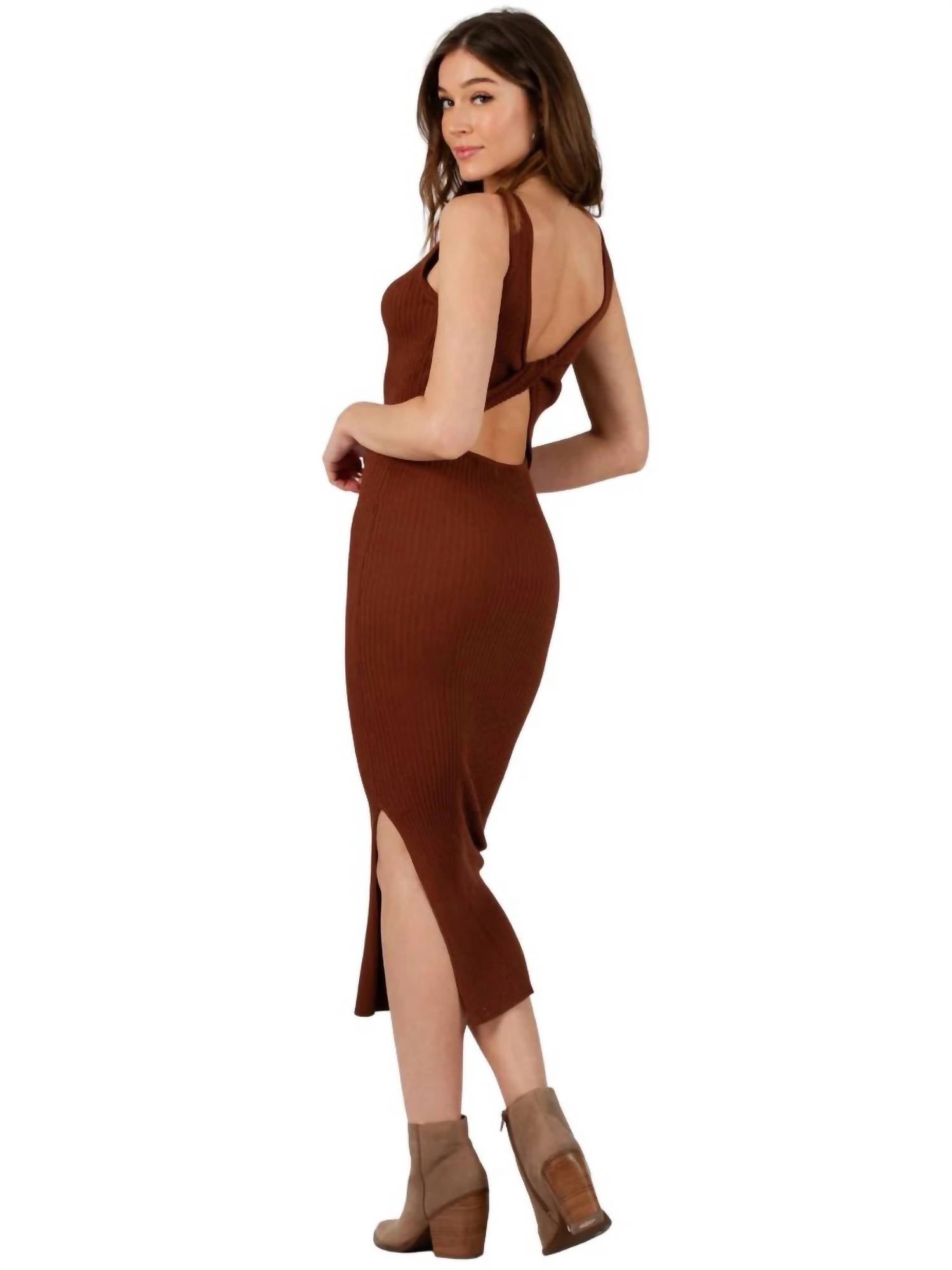 Lucca - Amaryllis Ribbed Knit Midi Dress