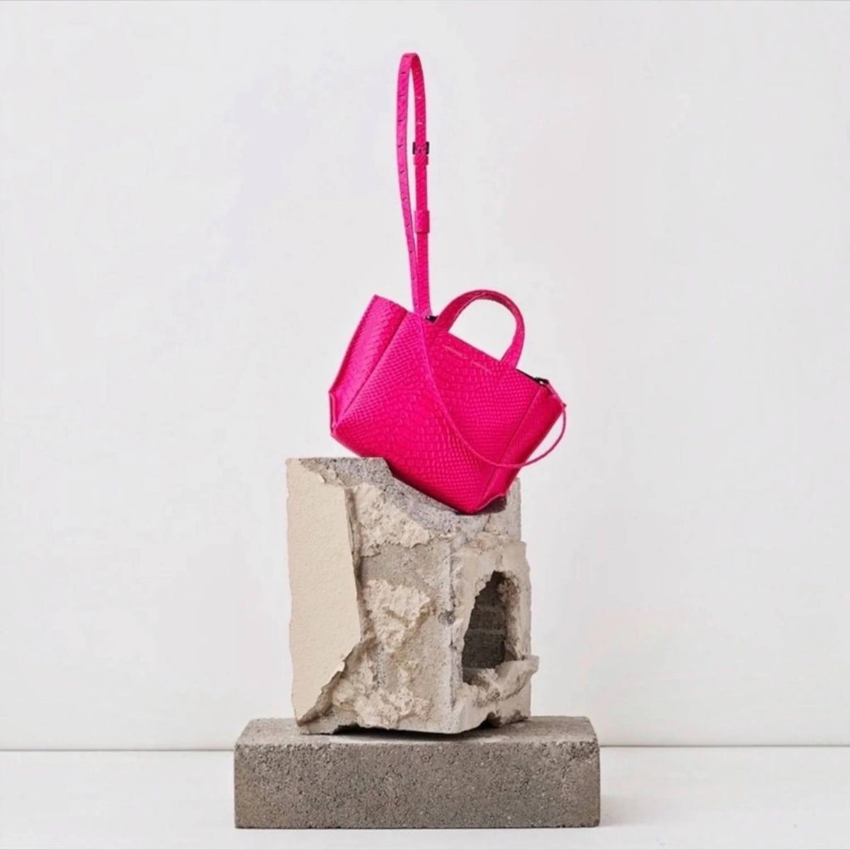 Ampersand As Apostrophe - Neon Python Micro Tote Leather