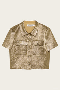 Self-Portrait - Metallic Jacquard Top