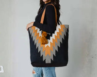 Panache Apparel - Women's Pom Tassel Cotton Tote