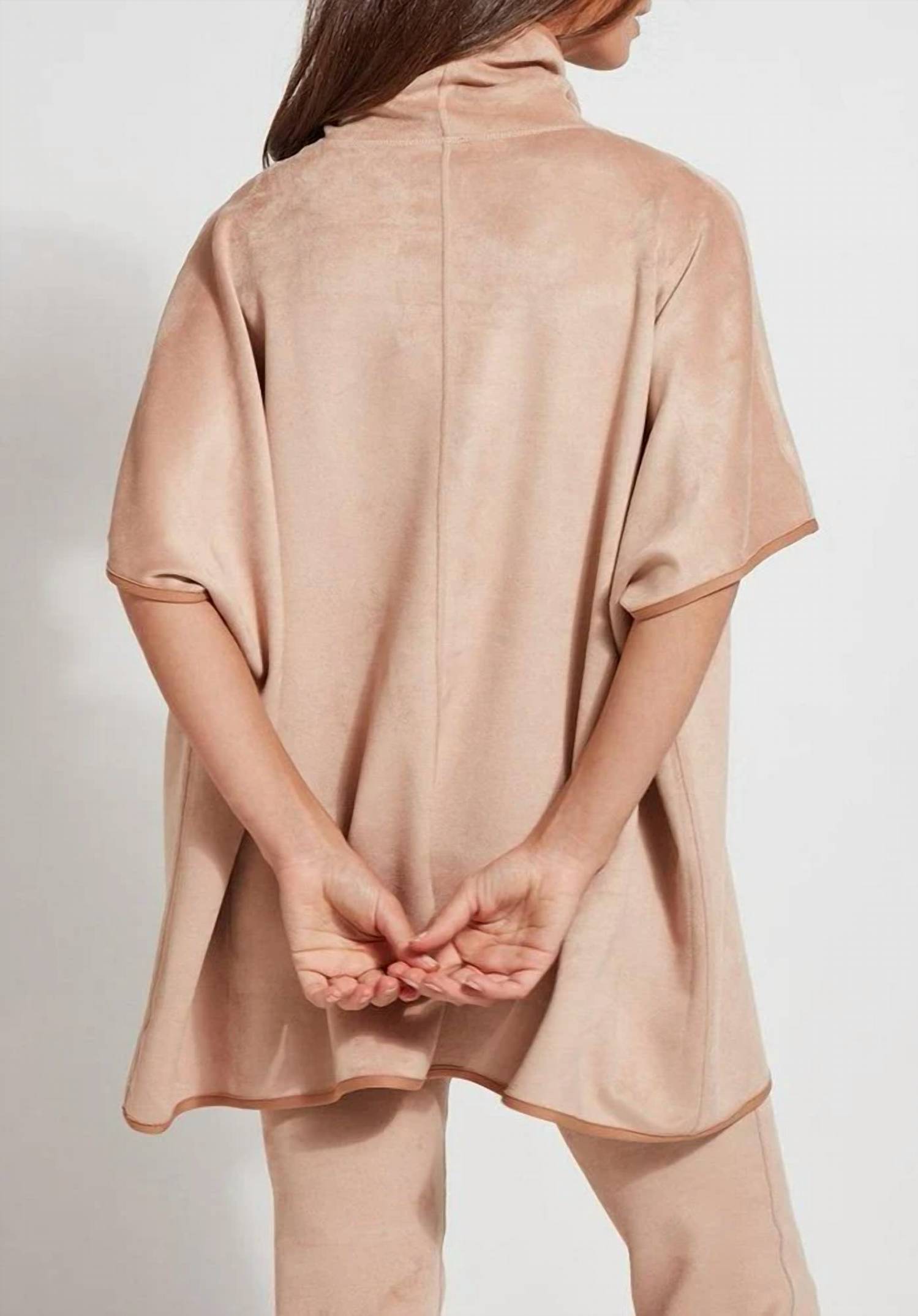 Lysse - Women's Velveteen Reversible Suede Poncho