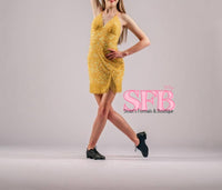 Aleta - Fringed Hem Sequin Dress Gown