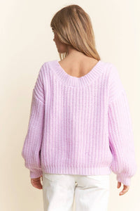 J.Nna - Cozy Cutie Cable Knit Ribbon Sweater