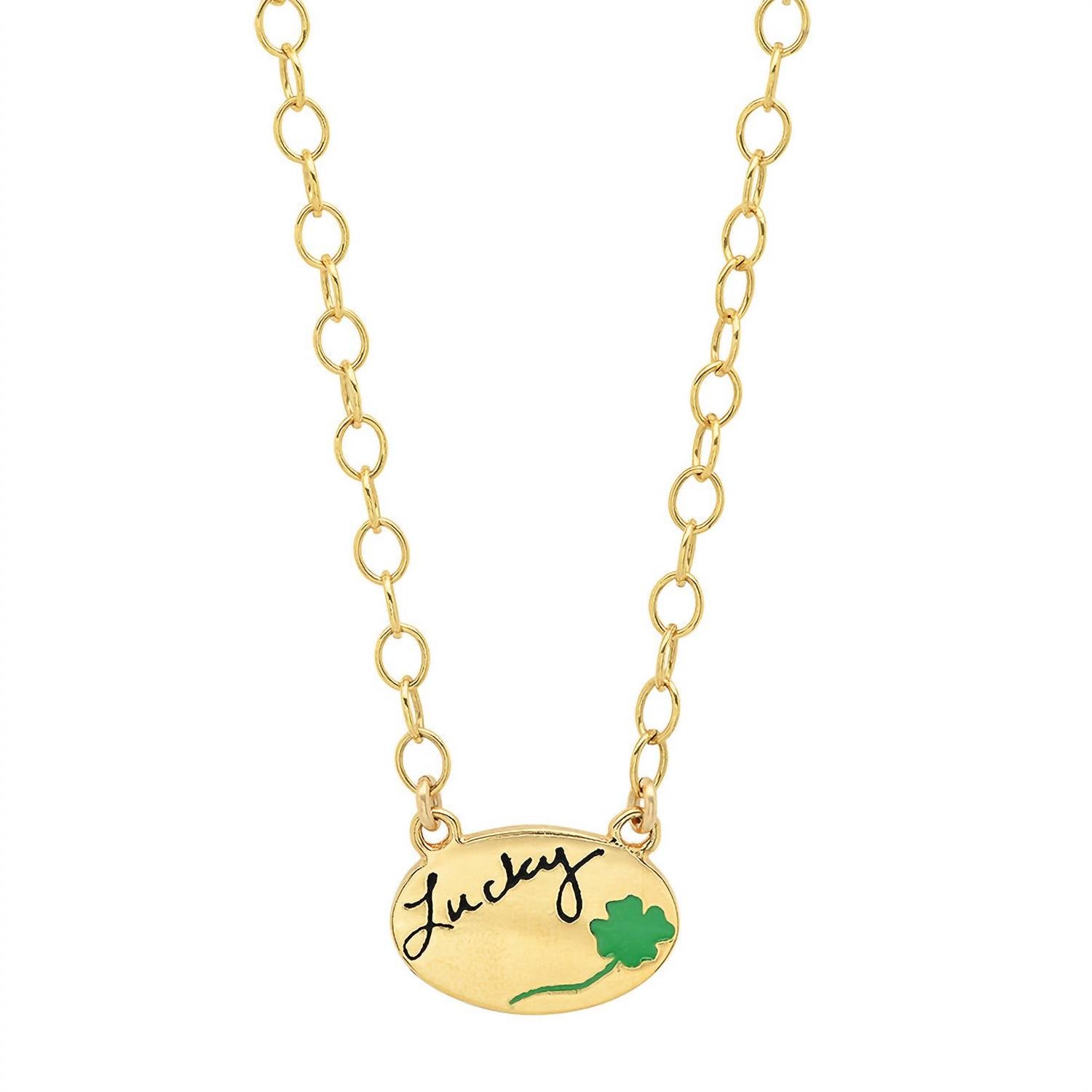 Jessica Elliot - Women's Enamel Oval Necklace - Lucky