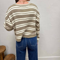 By Together Striped Sweater in mocha - women's sweater - view 4