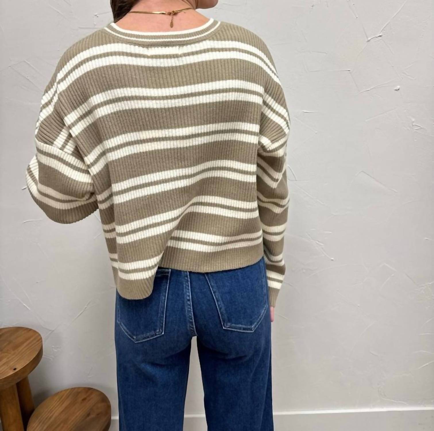 By Together Striped Sweater in mocha - women's sweater - view 4