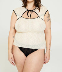 Find Me Now - Mariposa Lace Bow Tee