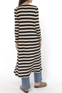 Sadie & Sage - Soul Sisters Striped Rib Knit Long Cardigan