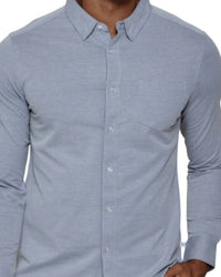 7Diamonds Oxford Long Sleeve Shirt in blue - men's shirt - detail view