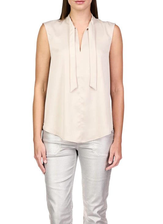 Sanctuary - Tie Neck Satin Shell Top