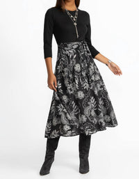 Johnny Was Women's Mixed Media Wrap Tie Dress in black - women's dress