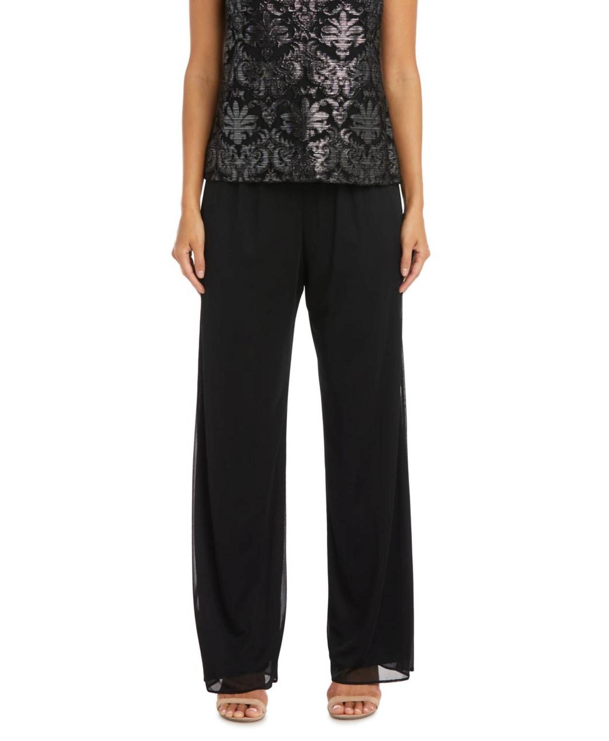 R&M Richards - 3-Piece Beaded Neck Duster Pants Set