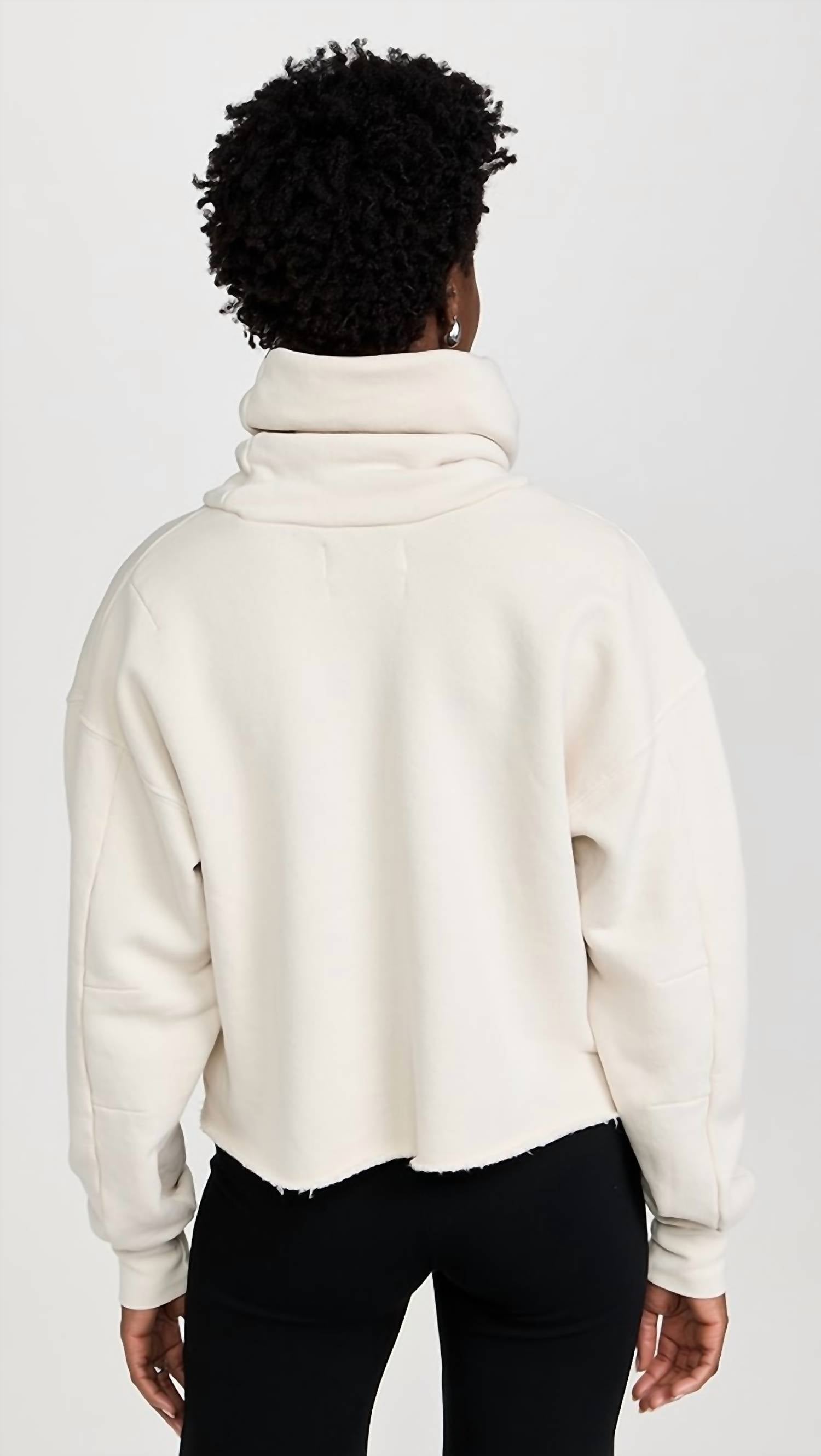Les Tien - Corey Crop Cowl Neck Sweatshirt