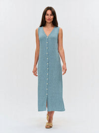 Six/Fifty - Sutton Ribbed Button Midi Dress