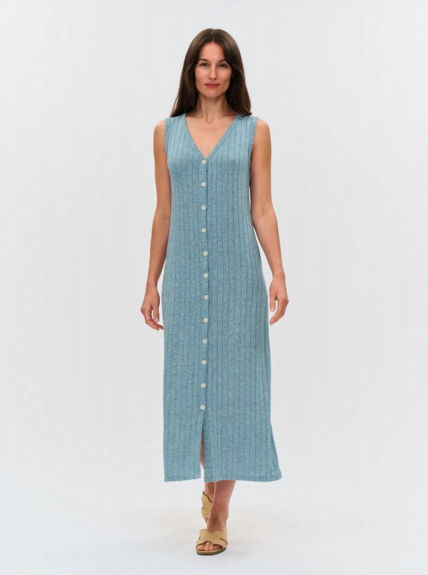 Six/Fifty - Sutton Ribbed Button Midi Dress