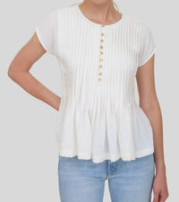 Zoe And Claire - Soft Spoken Pleat Top