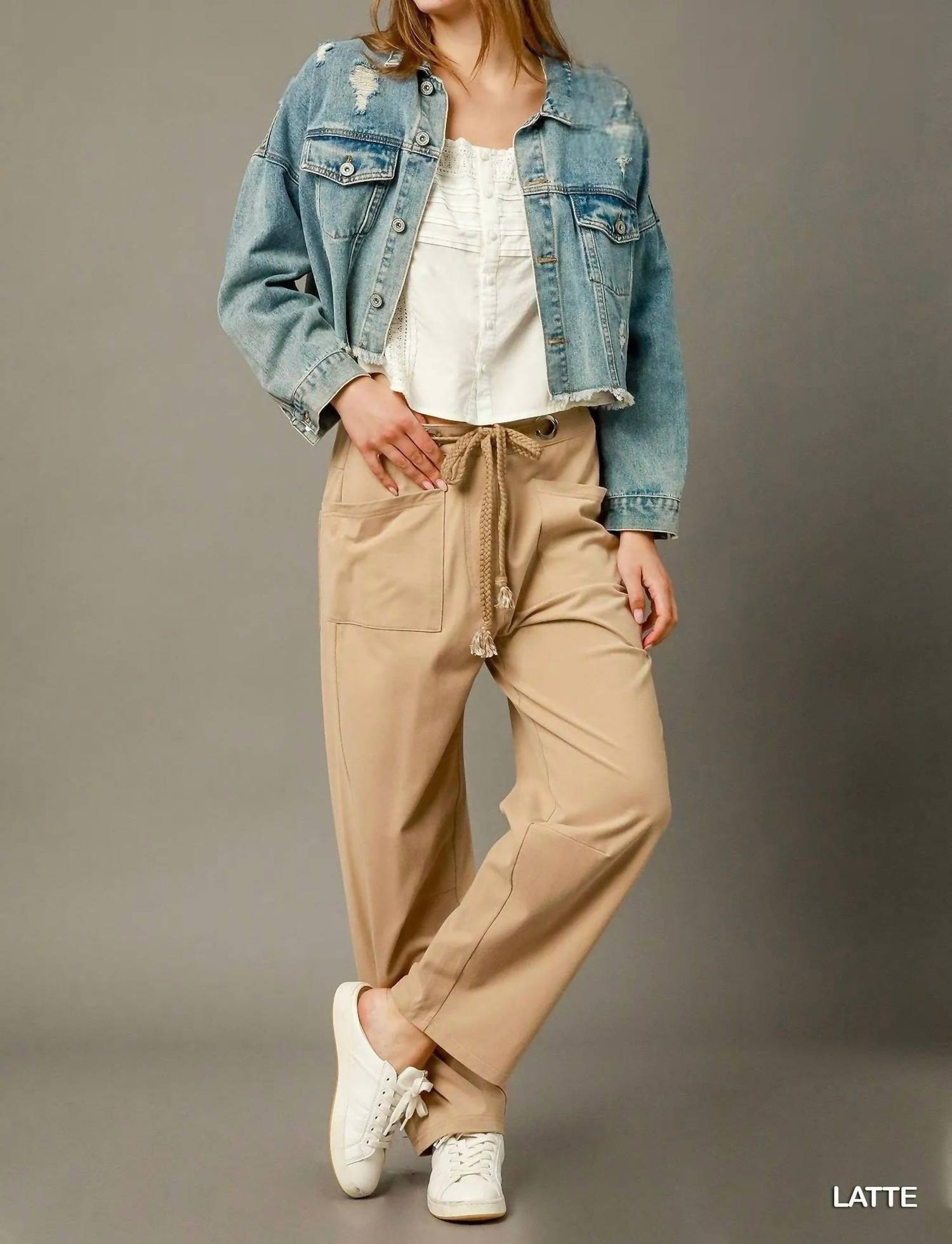 Trendsi - Umgee Cargo-Inspired Drawstring Pants