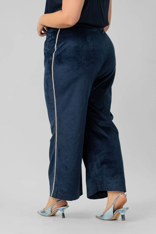 La Fuori - Velvet Sequin Stripe Pants - Plus