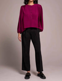 Tribal - Airflow Long Sleeve Mandarin Collar Blouse