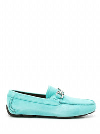 Salvatore Ferragamo Men's Gancini Leather Loafers in turquoise - men's loafer - view 196